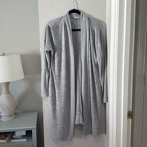 Gap, long sleeve long line open style gray sweater size medium